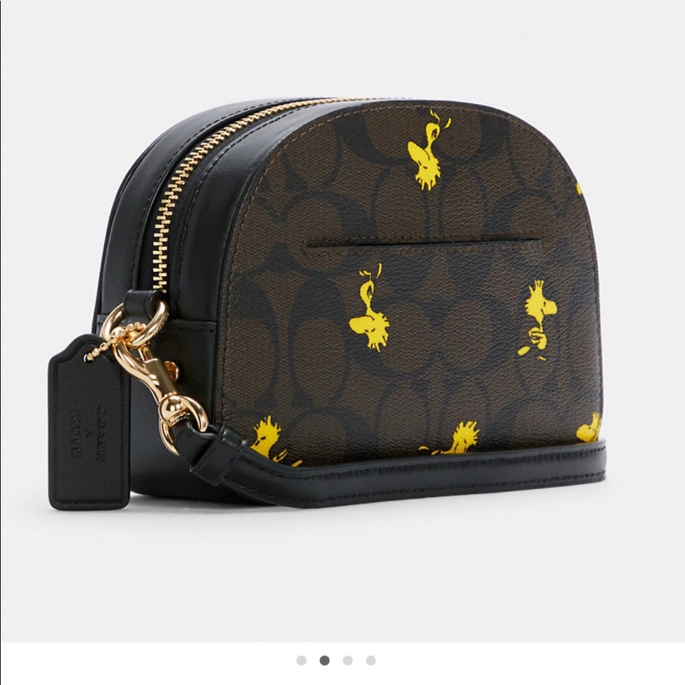 Nwt! Coach Peanuts Mini Serena Crossbody Signature with Woodstock Print - Picture 12 of 13